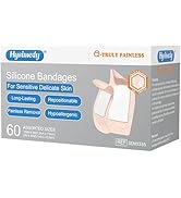 Hysimedy Silicone Adhesive Bandages Assorted Sizes for Sensitive Fragile Skin 60 Count Variety Pa...