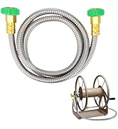Short Garden Hose with Female to Female Connector, 5ft Metal Leakproof Leader Hose for Hose Reel,...