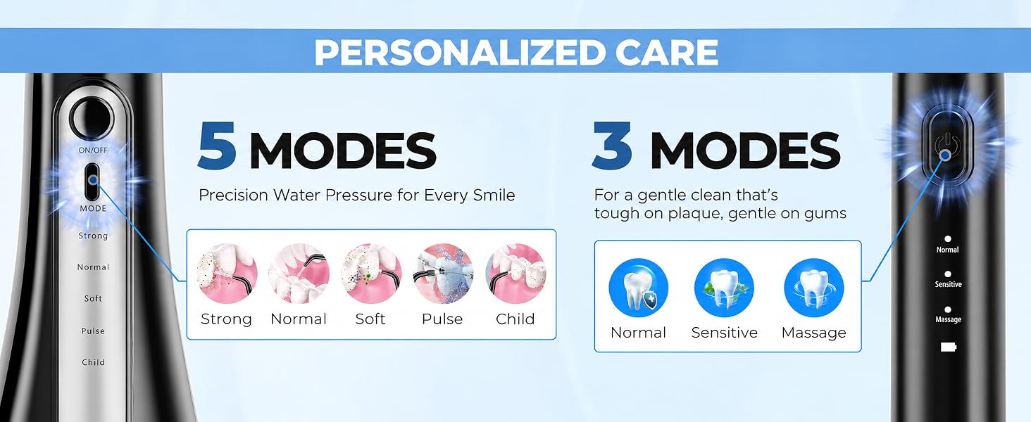 electric toothbrush with water flosser