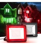 L LOHAS LED Red Christmas Flood Light Outdoor, ???????? ???? ???????? 50W Plug in Flood Light, IP...