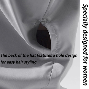 The back of the hat features a hole design for easy hair styling