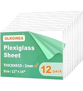 12 Pack 3mm 11X14” Plexiglass Sheets, Clear Acrylic Sheets,Plastic Sheet Use for Crafts, Signs, D...