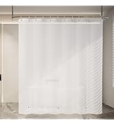 Poposa Shower Curtain Liner, Waterproof Transparent PEVA, Non-Toxic Odorless, Rust-Proof Metal Ri...