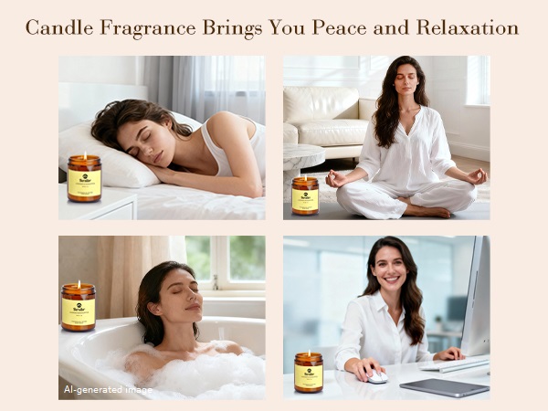 lavender eucalyptus scented candles soy wax non-toxic natural stress relief relaxation bathroom