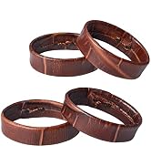 WOCCI 18mm Leather Watch Band Keeper, Holder Loop, Retainer Rings for Watch Strap (Brown)
