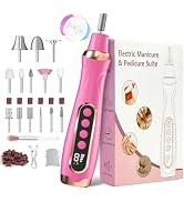 HengYuaoler Professional Manicure Pedicure Kit Cordless Electric Nail File Set 6 Speed Cordless N...