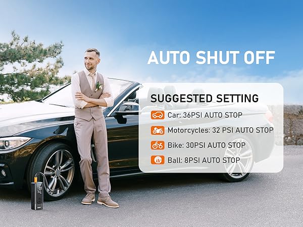 Tire Inflator Portable Air Compressor Cordless Air Pump for Car Tires Bike Motorcycle Ball