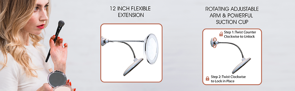 12 inch flexible extension adjustable suction cup