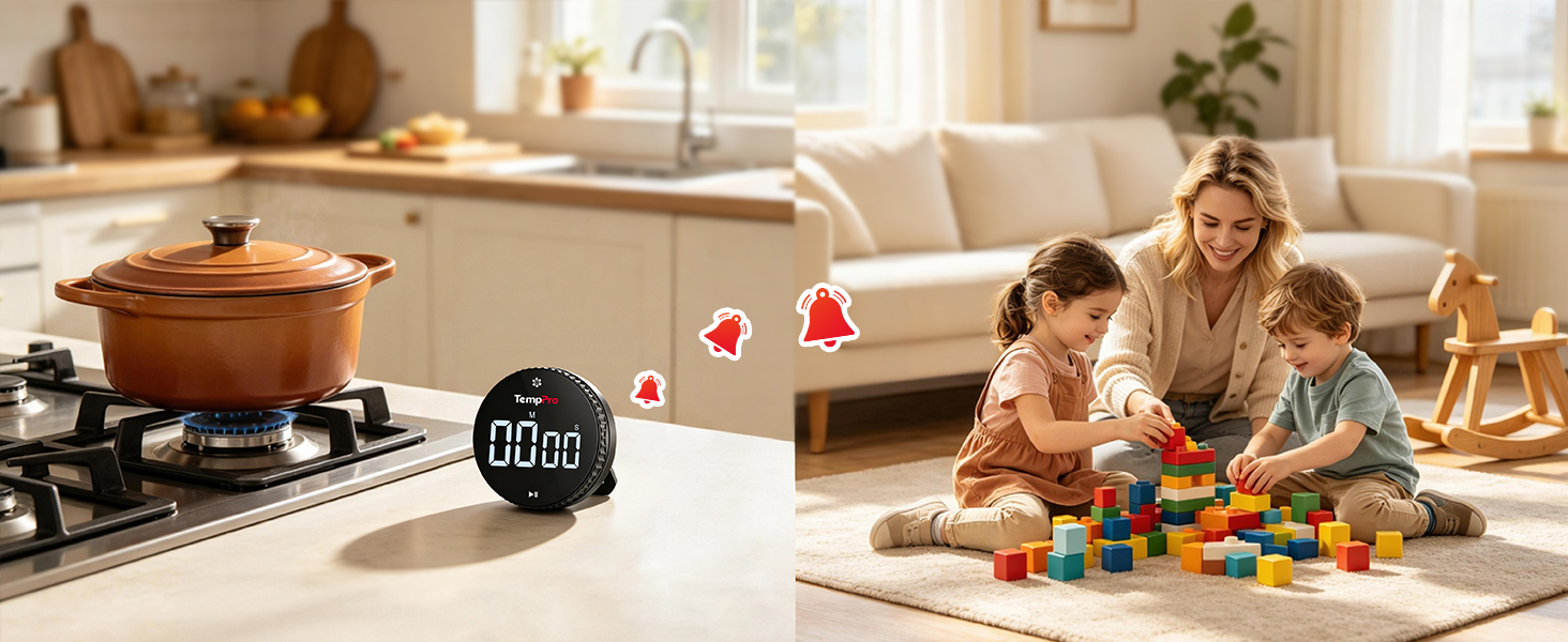 loud alarm digital timer for cooking and playing