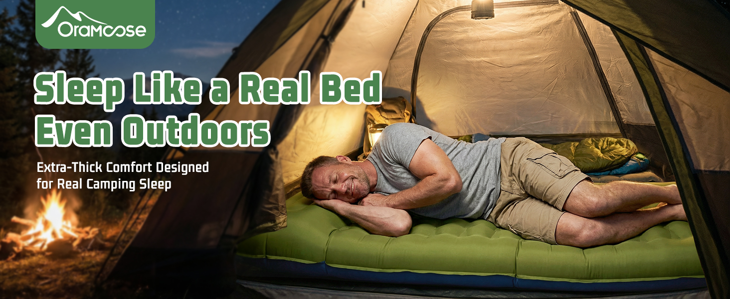 Sleep Like a Real Bed, Even Outdoors Extra-Thick Comfort Designed for Real Camping Sleep