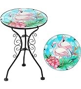 baterysu Small Outdoor Patio Side Table, 14”Round End Table Patio Accent Table Bistro Coffee Tabl...
