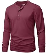 MAGNIVIT Men's Long Sleeve Henley Shirts 3-Button Fall Casual Cotton T-Shirts Moisture Wicking Ba...