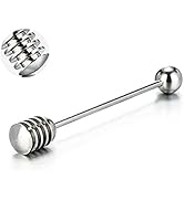 Honey and Syrup Dipper Stick Server Honey Spoon 304 Stainless Steel Wand for Honey Pot Jar Contai...
