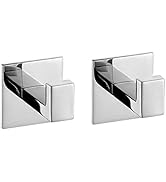 Flybath Square Coat Hook SUS 304 Stainless Steel Towel Robe Door Hooks Wall Mounted Self Adhesive...