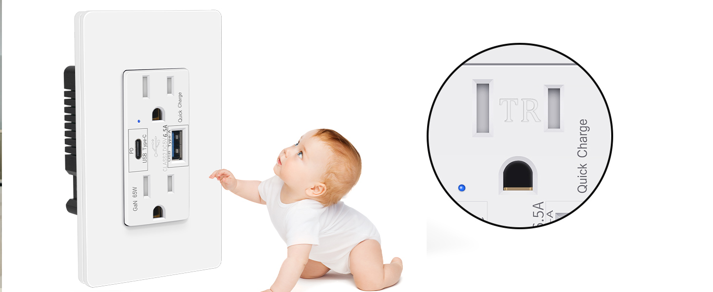 USB C Wall Outlet PD3.0,tr