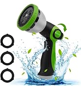 BIBURY Water Hose Nozzle Sprayer, Hand Sprayer with 10 Watering Patterns and On Off Valve Thumb C...