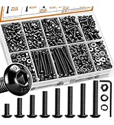 mankk 1001PCS M3 Screws,Hex Socket Button Head Bolt Assortment Kit M3 x 6/8/10/12/16/20/25/30mm M...