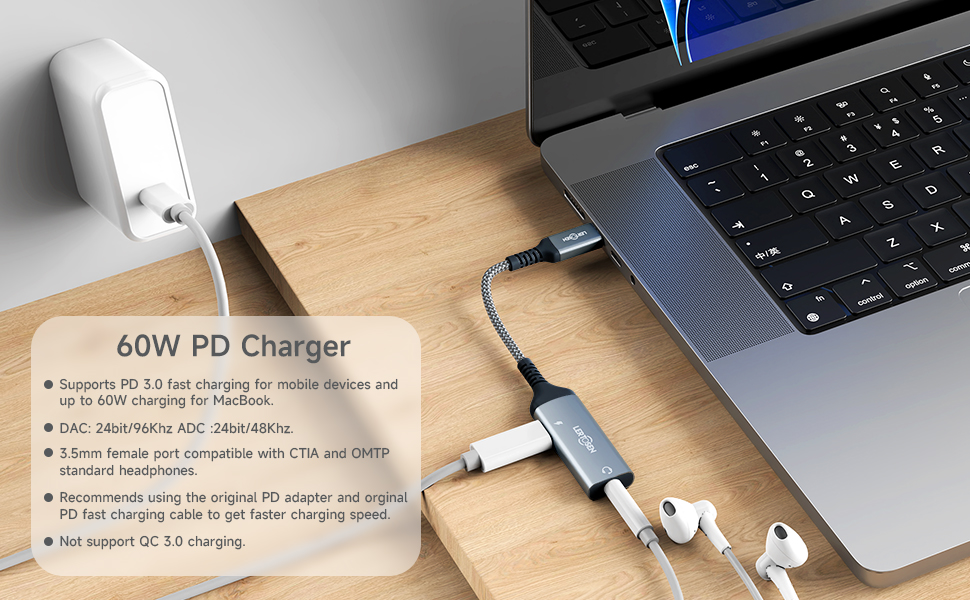 usb c audio adapter, usb c headphone adapter, USB Type C to 3.5mm Headphone And Charger Adapter