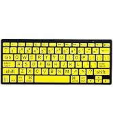 HXMJ-Large Print Mini Bluetooth Keyboard Compatible with iPad,iPhone,iPod,MacBook for Seniors and...
