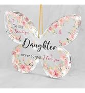 Daughter Keepsake, Pink Butterfly Acrylic Plaque, Suitable for Graduation/Birthday/Christmas, Sin...