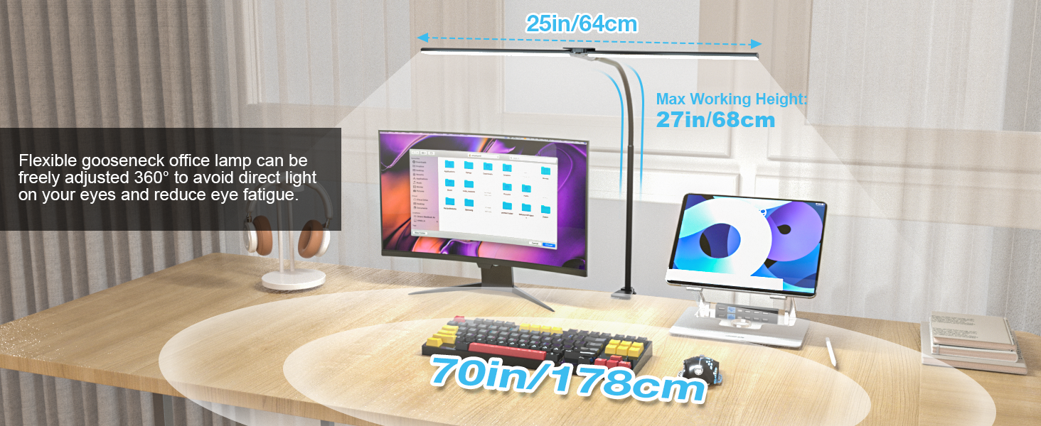 Bright Double Head Desk Lamp