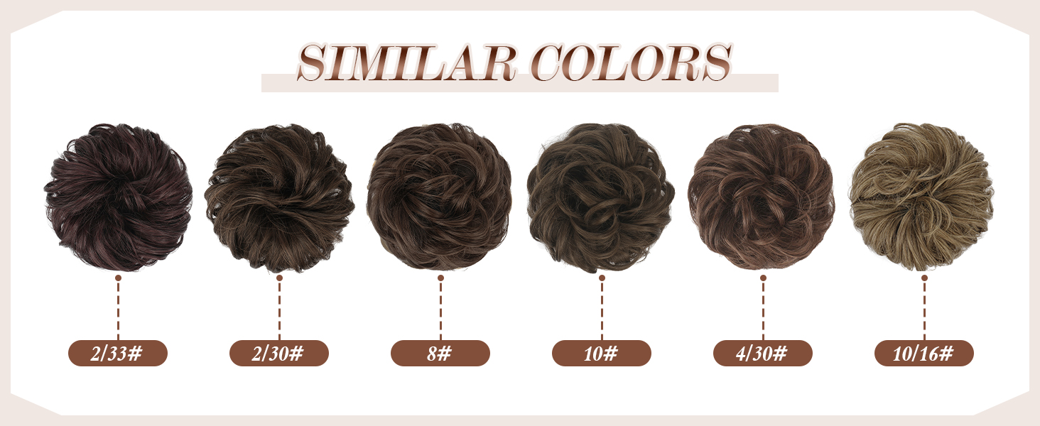 Brown shades of hair bun hair piece