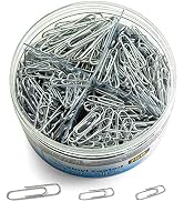 Officemate 750 Paper Clips, Vinyl Coated, Assorted Sizes, Reusable Storage Tub, for Office, Schoo...