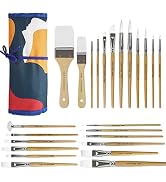 CONDA Paint Brushes Set of 24 Different Shapes Artist Brushes Professional Painting Brushes for O...