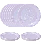 SietDESEO 50 PCS Iridescent Light Purple Paper Plates 7 Inch Dessert Plates Holographic Lavender ...