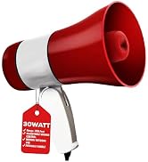 5Core Megaphone Bullhorn Speaker 30W Bull Horn Rechargeable Mini Cheer Megafono 800 Yards Range L...