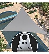 Amgo 12' x 12' x 12' Grey Triangle Super Ring Sun Shade Sail Order to Make UPF50+ AGSRT Canopy Aw...