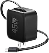 EF ECOFLOW 45W USB C Charger with Retractable Cable, 3-in-1 Phone Charger with Type C Cable, 2-Po...