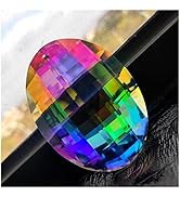 Colorful Oval Drop Hanging Crystals Chandelier Prisms Feng Shui Ornament Window Suncatchers 76mm