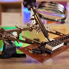 soldering station with magnifier