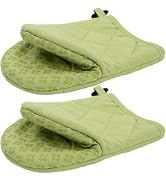 1 Pair Mini Oven Mitts, Over 500 Degrees Heat Resistant Kitchen Mitts with Non-Slip Pattern, Full...