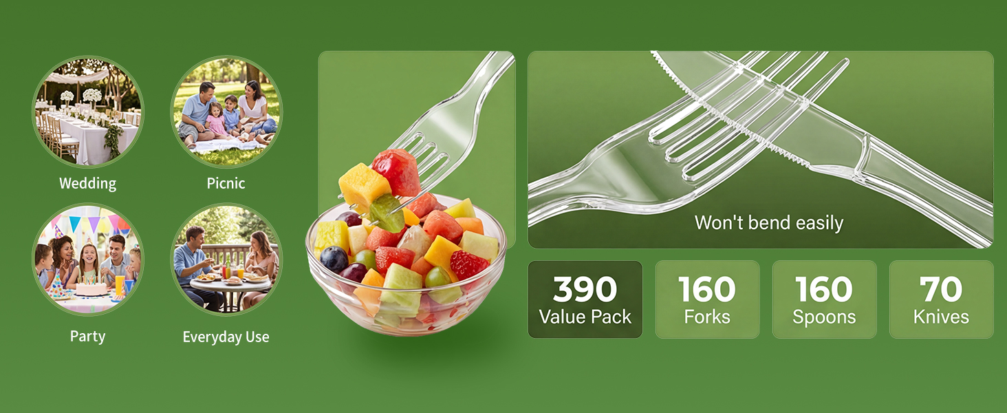 bulk disposable cutlery reusable clear utensils party Knives catering Knives picnic utensils