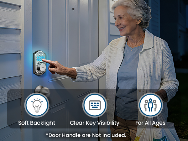 Backlit keypad ensures clear visibility at night, allowing easy and accurate unlocking anytime