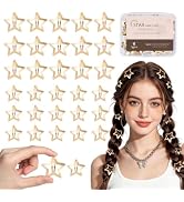 Sightor Star Hair Clips, 30pcs Metal Snap Hair Clips 1.18", 1.57" Barrettes | Gold Star Clips Non...