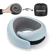 WANDER PLUS Genuine Travel Pillow, 100% Pure Memory Foam Neck Pillow for Airplanes, Comfortable ...