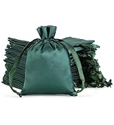 Tapleap Green Satin Cloth Gift Bags, For Kids Classroom, Wedding, Birthday, or Baby Shower Party ...