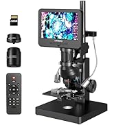 LM266S 5 Lens HDMI Digital Microscope 5000X for Adults, Lab Biological Microscope with Screen for...