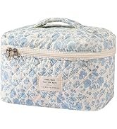 Large Makeup Bag, Cute Cosmetic Bag for Women Girls, Floral Coquette Aesthetic Toiletry Bag, Trav...