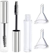 2Pcs 10ml Empty Mascara Tube with Eyelash Wand,Silver Eyelash Cream Container Bottle with Funnels...