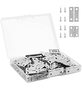 VIPMOON 70 Pcs Small Hinges Retro Decorative Mini Hinges and 300 Pieces 7mm Micro Screws with Sto...
