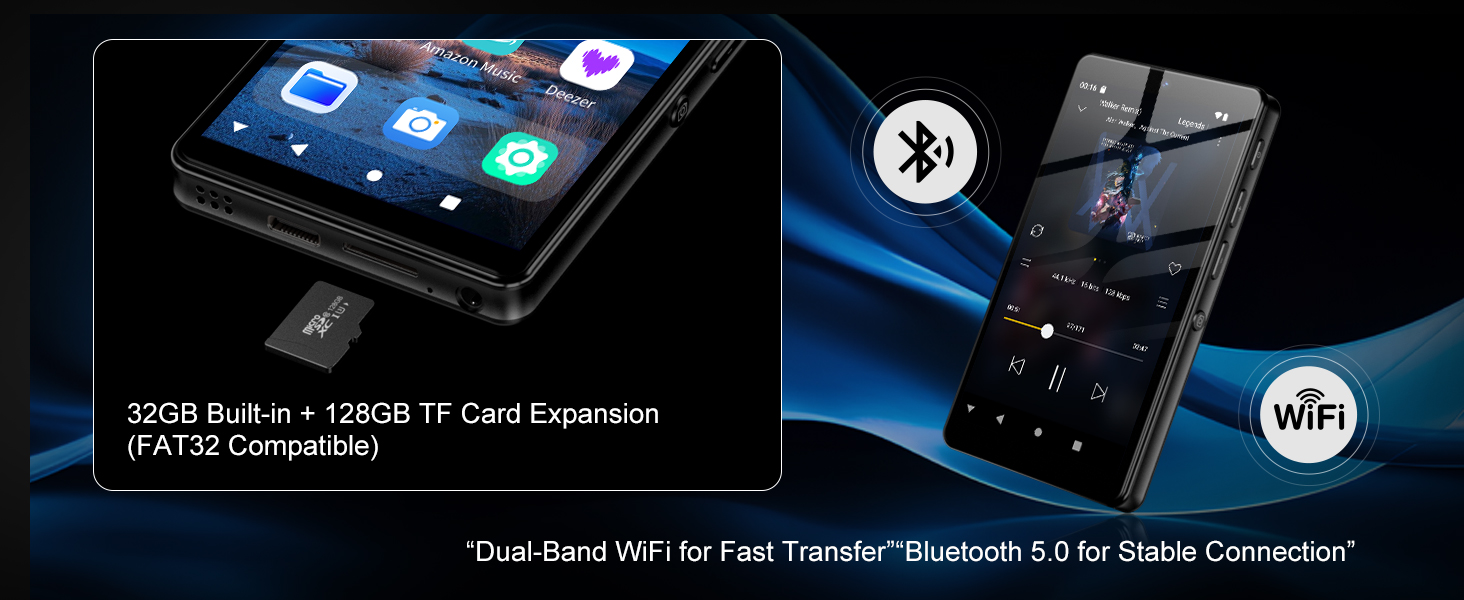 MP3 Player with Bluetooth and WiFi