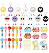 TICIAGA End of School Year Gift Set - 12 Set Fluffy Pom Pom Classroom Prize Bulk with Ballpoint P...