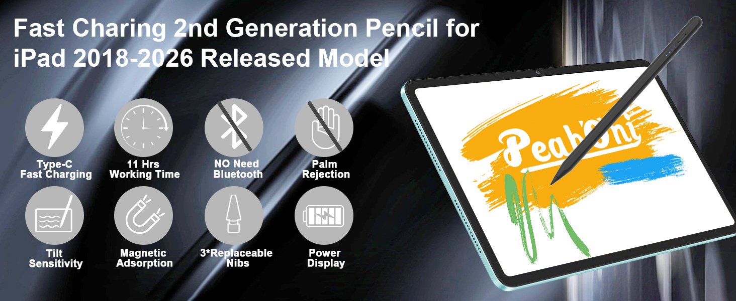 Stylus Pen for iPad 2018-2026 Released Model