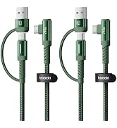 240W USB C to USB C Cable 10FT 2Pack, 2-in-1 Right Angle, Fast Charging | Nylon Braid, PD 3.1, Gr...