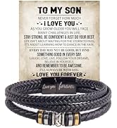 ZenVib To My Son Bracelet From Mom, Love You Forever Linked Together Knot Beaded Handmade Leather...