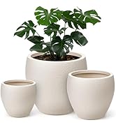homenote Flower Pots 14.5/12/9.6 Inch,Large Plant Pots Indoor with Drainage,Plastic Pots for Plan...